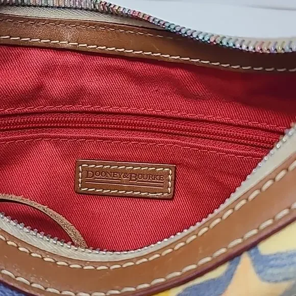 VTG Dooney & Bourke Logo Graffiti Pochette rainbow purse handbag 10" X 7" - Picture 6 of 10